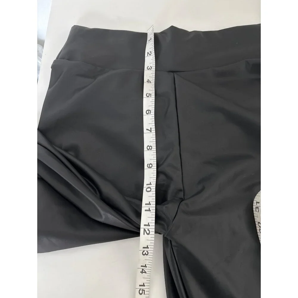 Faux Leather Leggings Bundle Sz L Black & Green Edgy Streetwear High Waist Pants - Picture 15 of 16